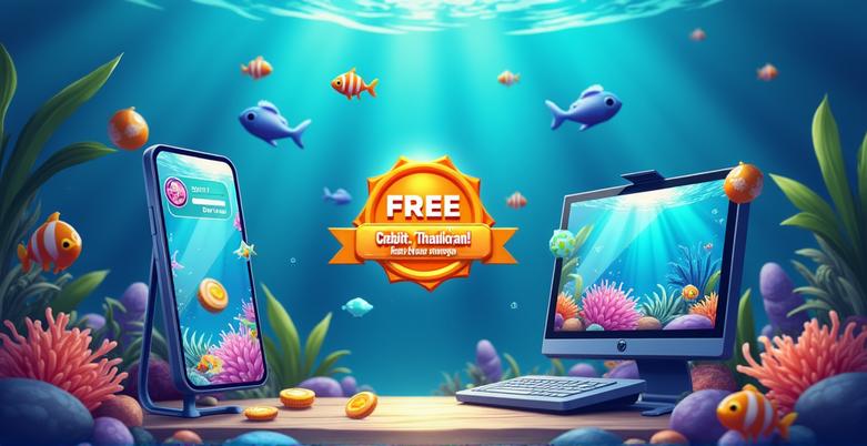 Fish shooting game with free credit bonus